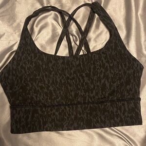Lululemon Athletica Black Patterned Sports Bra